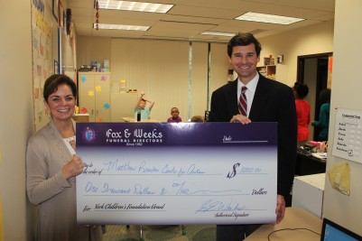 F&W presents Matthews Children's Foundation grant to Reardon Center for Autism